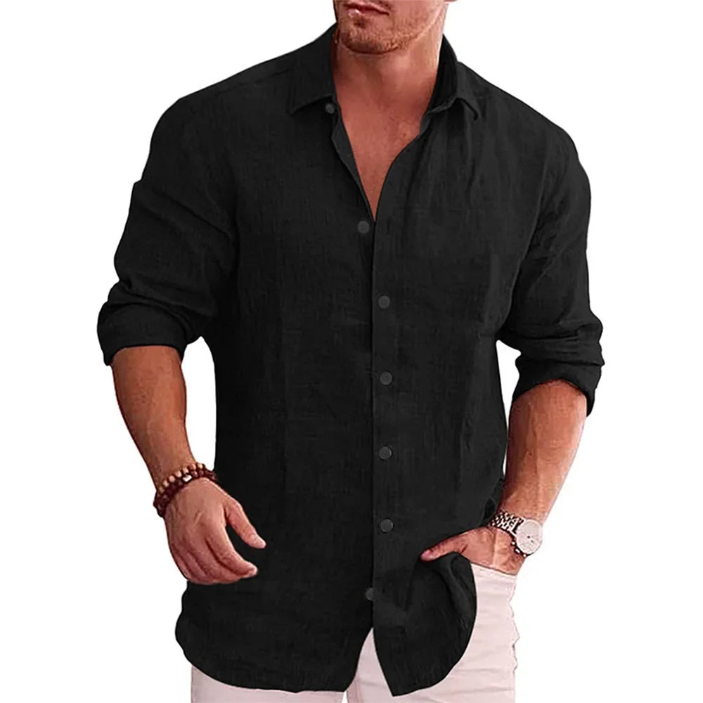 Elliot Fraser Signature - Long Sleeve Linen Shirt